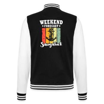 Saugatuck, Michigan - College Sweat Jacket - black/white - Back - Marisol (170cm)