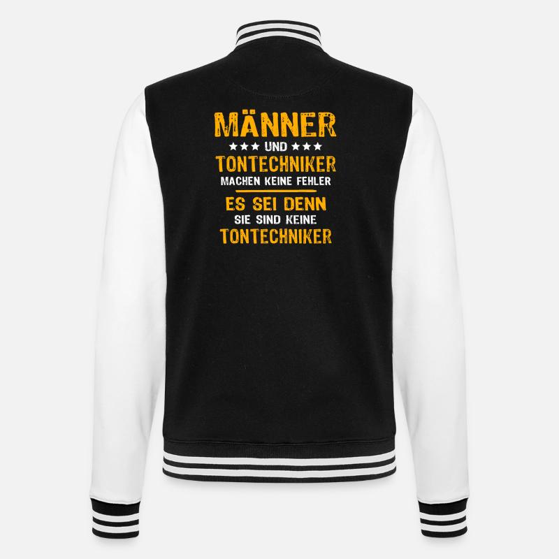 Tontechniker Sprüche - College-Sweatjacke - Schwarz/Weiß