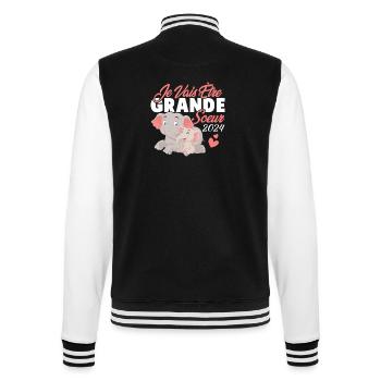 Je Vais Être Grande Sœur 2024, Annonce Grossesse - Veste Teddy - noir/blanc - Dos - Marisol (170cm)