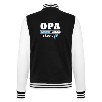Opa 2024 lädt Schwangerschaftsankündigung ein - College-Sweatjacke - Schwarz/Weiß - Hinten - Marisol (170cm)