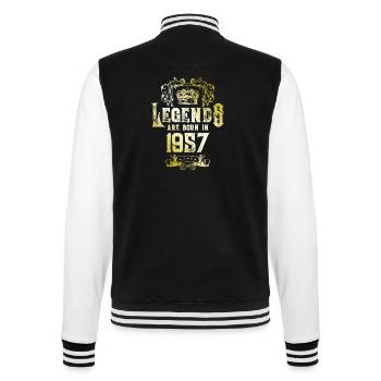 1957 legends geburtstag - College-Sweatjacke - Schwarz/Weiß - Hinten - Marisol (170cm)