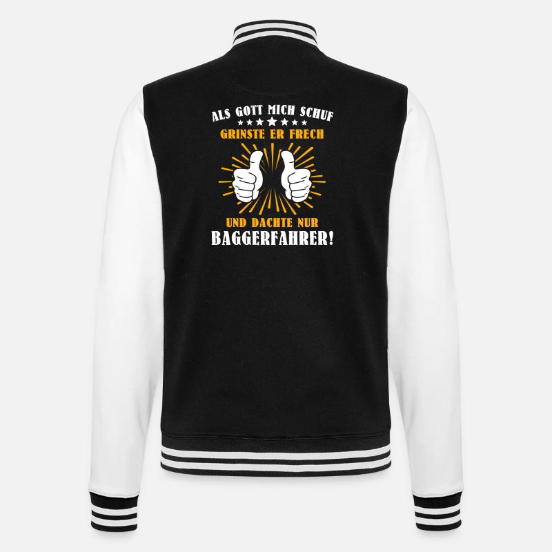 Baggerfahrer Baggern - College-Sweatjacke - Schwarz/Weiß