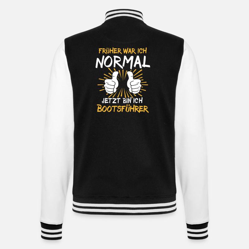 Bootsführer Sprüche - College-Sweatjacke - Schwarz/Weiß