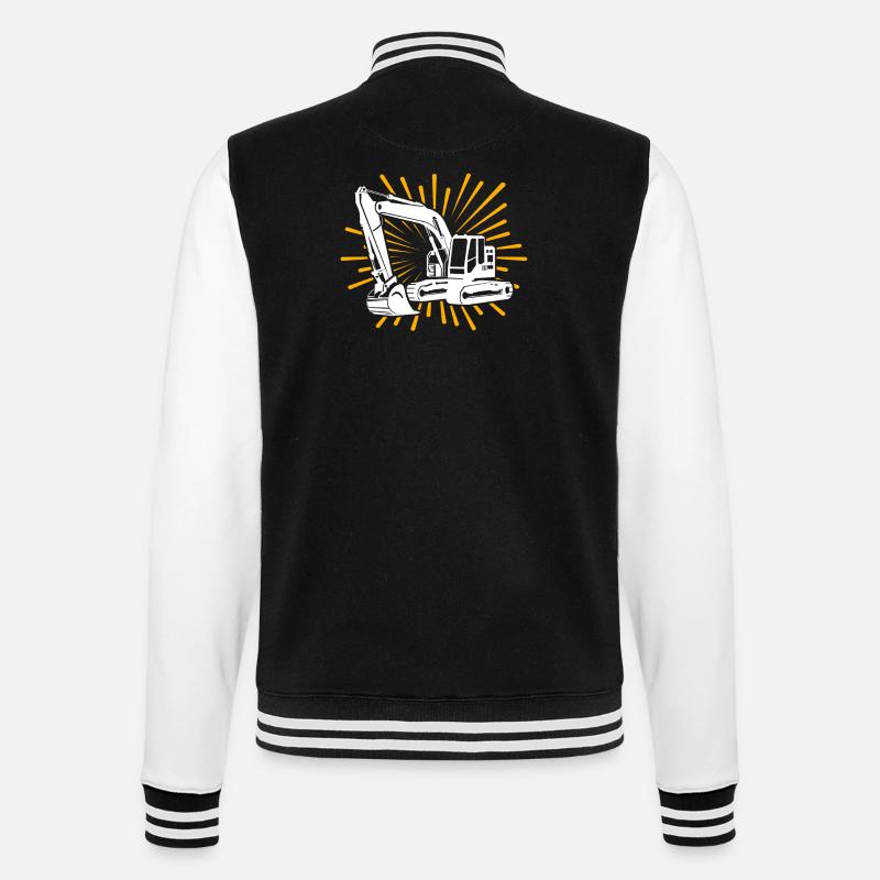 Bagger - College-Sweatjacke - Schwarz/Weiß
