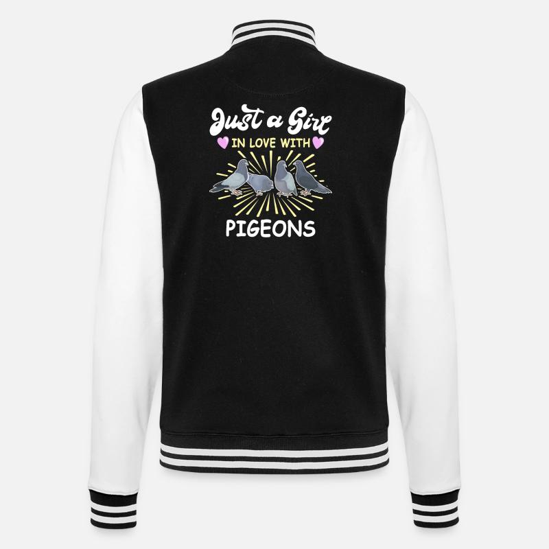 Taubenzüchterin Tauben Mädchen - College-Sweatjacke - Schwarz/Weiß
