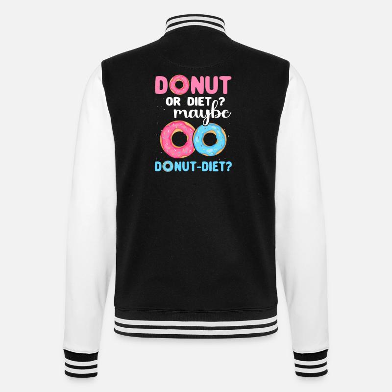 Donut Diät Doughnuts - College-Sweatjacke - Schwarz/Weiß