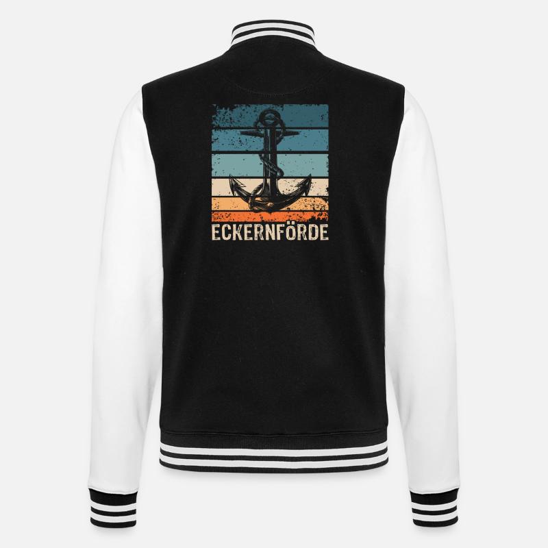 Eckernförde - College-Sweatjacke - Schwarz/Weiß