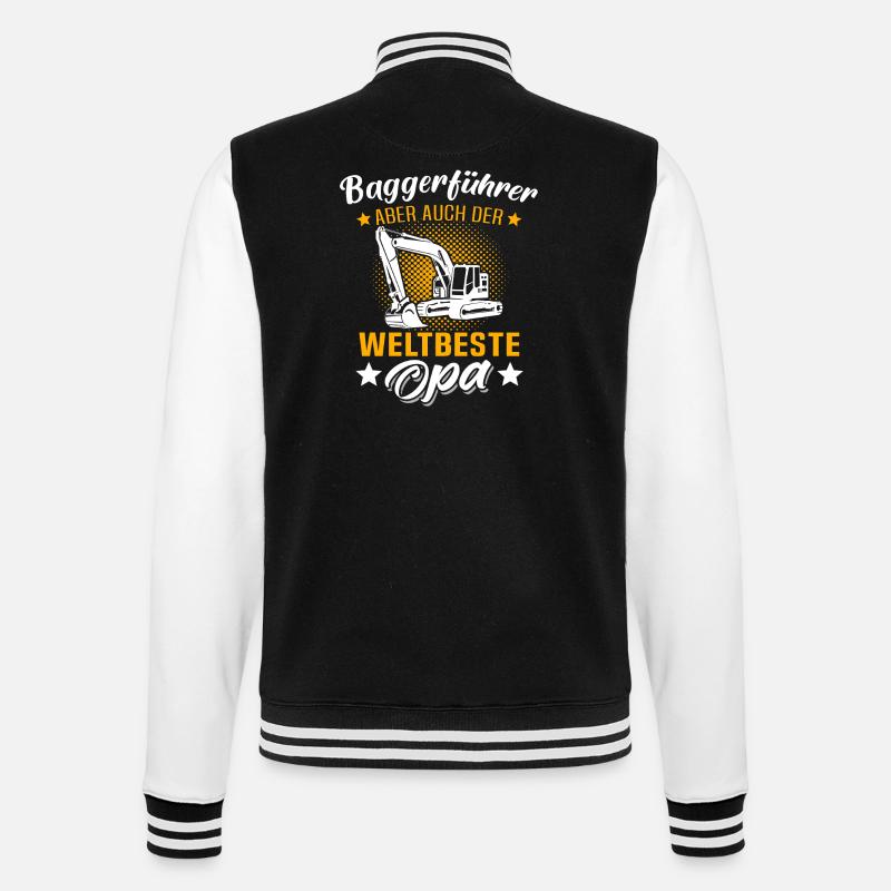 Opa Baggerführer - College-Sweatjacke - Schwarz/Weiß