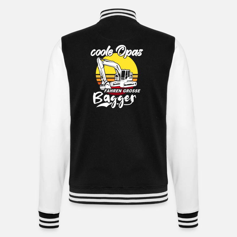 Baggerfahrer Opa Baggerführer - College-Sweatjacke - Schwarz/Weiß
