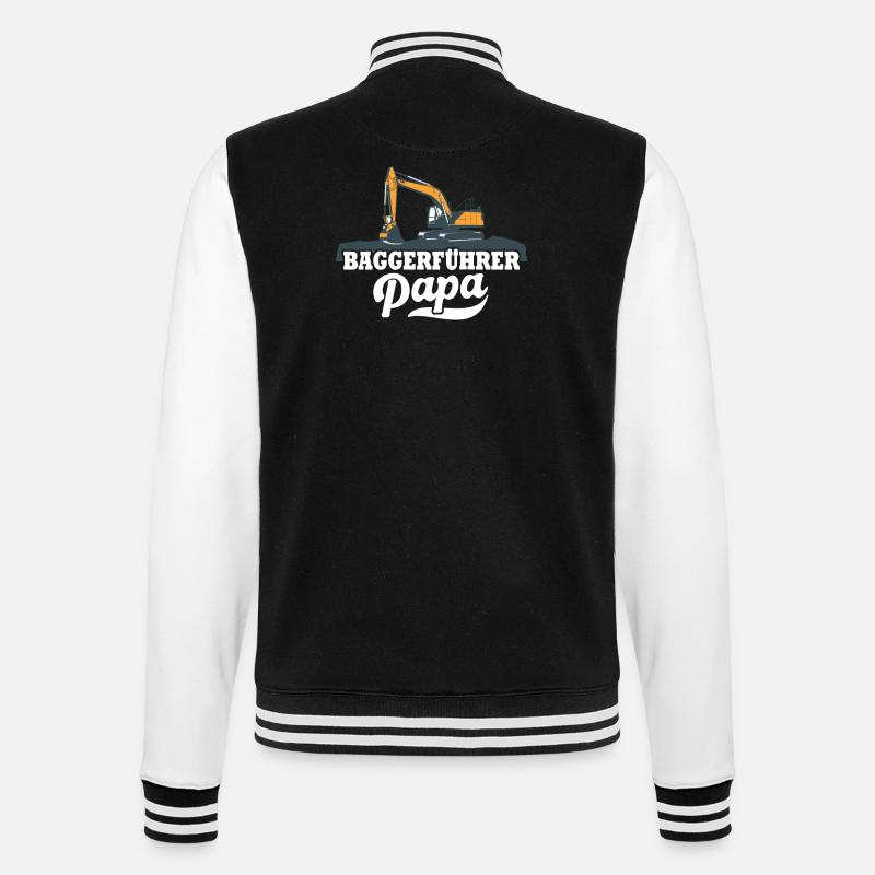 Baggerfahrer Papa - College-Sweatjacke - Schwarz/Weiß