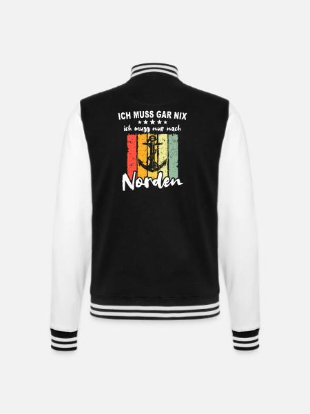 Nordener Spruch Norden - College-Sweatjacke - Schwarz/Weiß