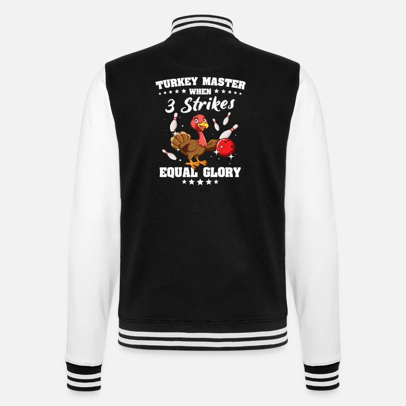 Bowling Turkey - College Sweat Jacket - black/white