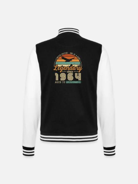 Legenden wurden 1964 geboren Vintage-Geschenk - College-Sweatjacke - Schwarz/Weiß