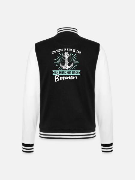 Bremen Sprüche - College-Sweatjacke - Schwarz/Weiß