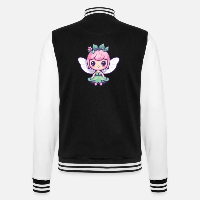 Fairy Comic Cute - College Sweat Jacket - black/white