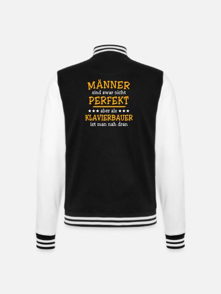 Klavierbauer Sprüche - College-Sweatjacke - Schwarz/Weiß