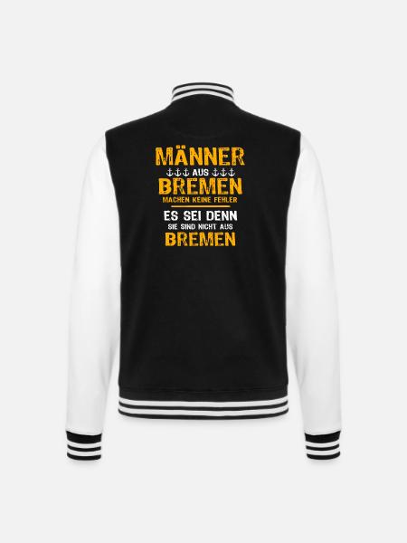 Bremen Mann Bremer Männer - College-Sweatjacke - Schwarz/Weiß
