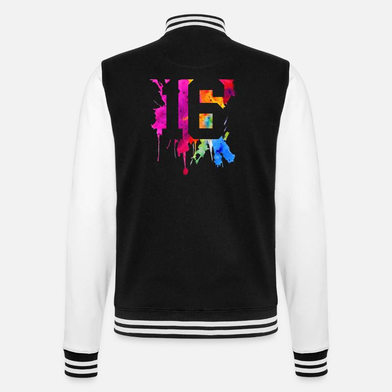 16 ANS 16E ANNIVERSAIRE - Veste Teddy - noir/blanc