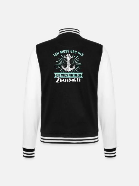 Zinnowitz Sprüche - College-Sweatjacke - Schwarz/Weiß