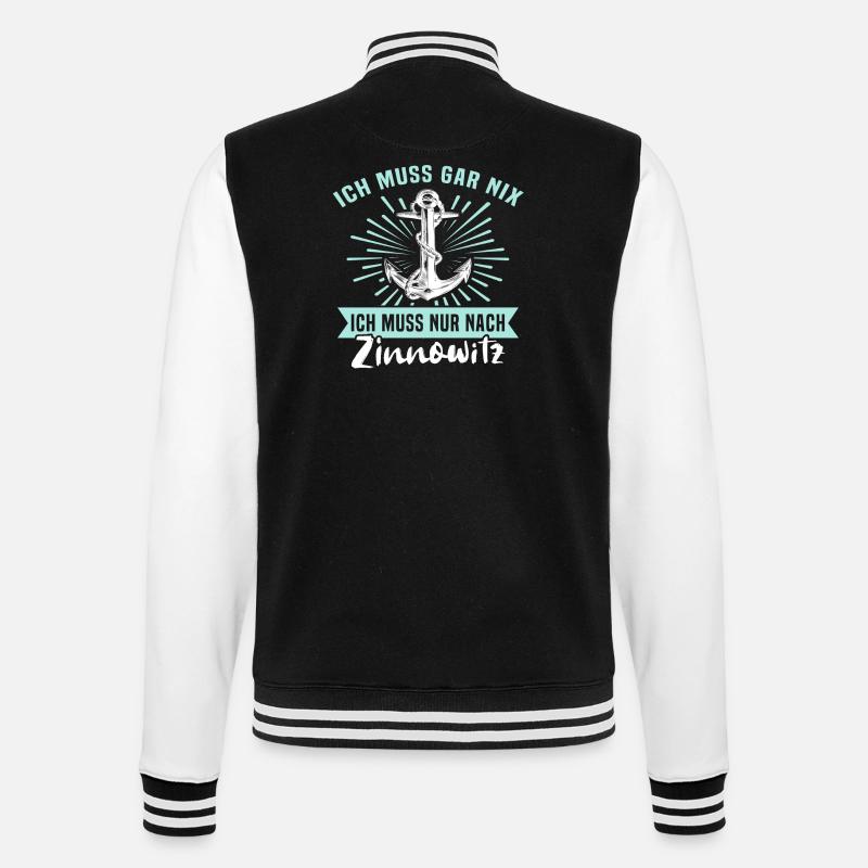 Zinnowitz Sprüche - College-Sweatjacke - Schwarz/Weiß