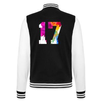 NUMBER 17 YEARS OLD 17TH BIRTHDAY - College Sweat Jacket - black/white - Back - Marisol (170cm)