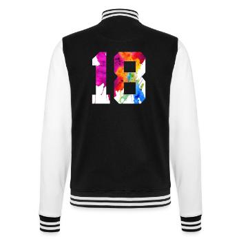 NUMMER 18 JAHRE ALT 18. GEBURTSTAG - College-Sweatjacke - Schwarz/Weiß - Hinten - Marisol (170cm)