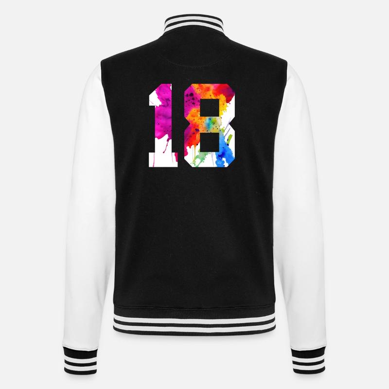 NUMÉRO 18 ANS 18ÈME ANNIVERSAIRE - Veste Teddy - noir/blanc