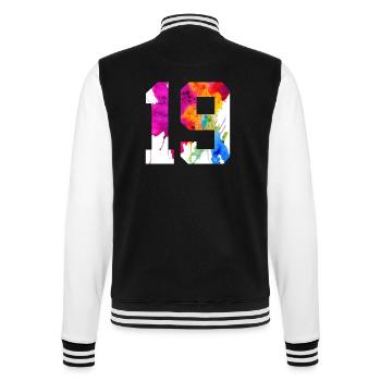 NUMBER 19 YEARS OLD 19TH BIRTHDAY - College Sweat Jacket - black/white - Back - Marisol (170cm)