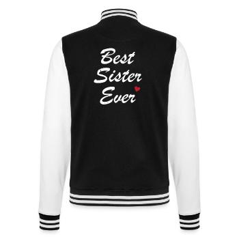 Beste Schwester aller Zeiten Bestes Schwester-Humor-Geschenk - College-Sweatjacke - Schwarz/Weiß - Hinten - Marisol (170cm)