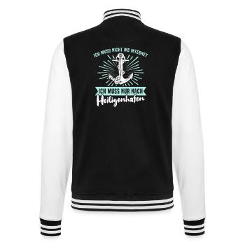 Lustige Heiligenhafen Sprüche - College-Sweatjacke - Schwarz/Weiß - Hinten - Marisol (170cm)