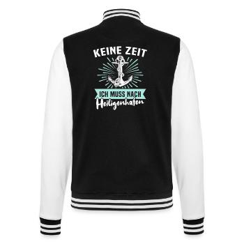 Heiligenhafen Sprüche - College-Sweatjacke - Schwarz/Weiß - Hinten - Marisol (170cm)