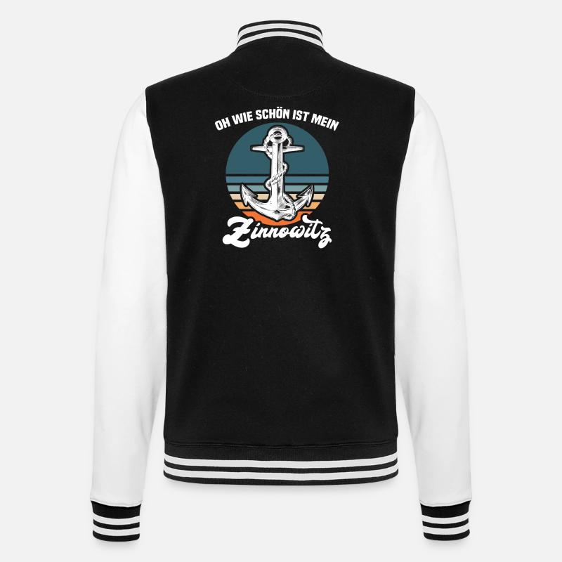 Zinnowitz Sprüche - College-Sweatjacke - Schwarz/Weiß