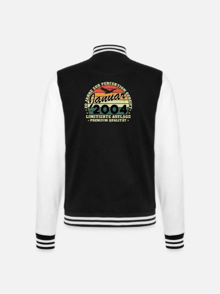 Januar 2004 Vintage Geschenk Geburtstag 20 Jahre - College-Sweatjacke - Schwarz/Weiß