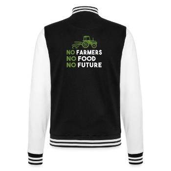 Bauerndemo No Farmers No Food No Future Landwirt - College-Sweatjacke - Schwarz/Weiß - Hinten - Marisol (170cm)