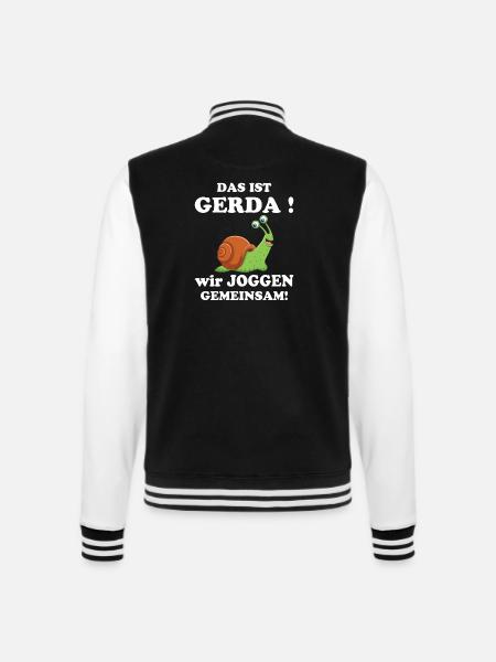 Das ist Gerda Wir joggen zusammen Laufen Langsam - College-Sweatjacke - Schwarz/Weiß