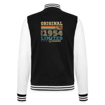 Original geboren 1954 Jahrgang Geburtstagsgeschenk - College-Sweatjacke - Schwarz/Weiß - Hinten - Marisol (170cm)
