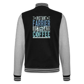 Instant-Hufschmied einfach Kaffee hinzufügen - College-Sweatjacke - Schwarz/Grau meliert - Hinten - Marisol (170cm)