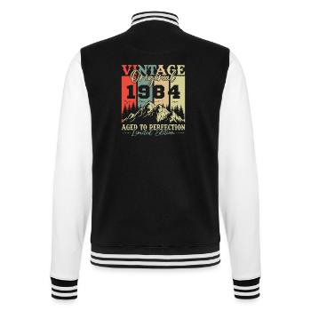Vinatge 1984 Cadeau d’anniversaire - Veste Teddy - noir/blanc - Dos - Marisol (170cm)
