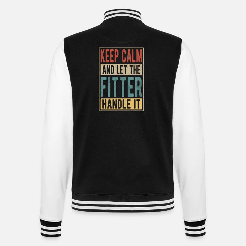 Fitter Retro Geschenk - College-Sweatjacke - Schwarz/Weiß