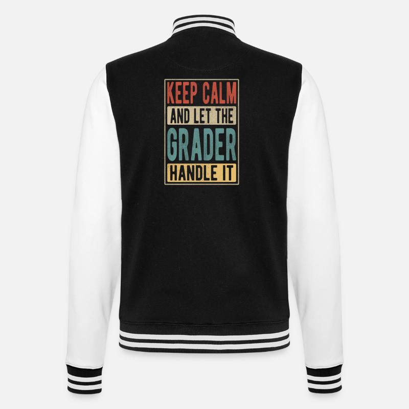 Grader Retro Geschenk - College-Sweatjacke - Schwarz/Weiß