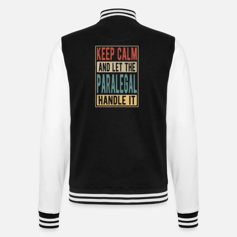 Paralegal Retro Gift - College Sweat Jacket - black/white