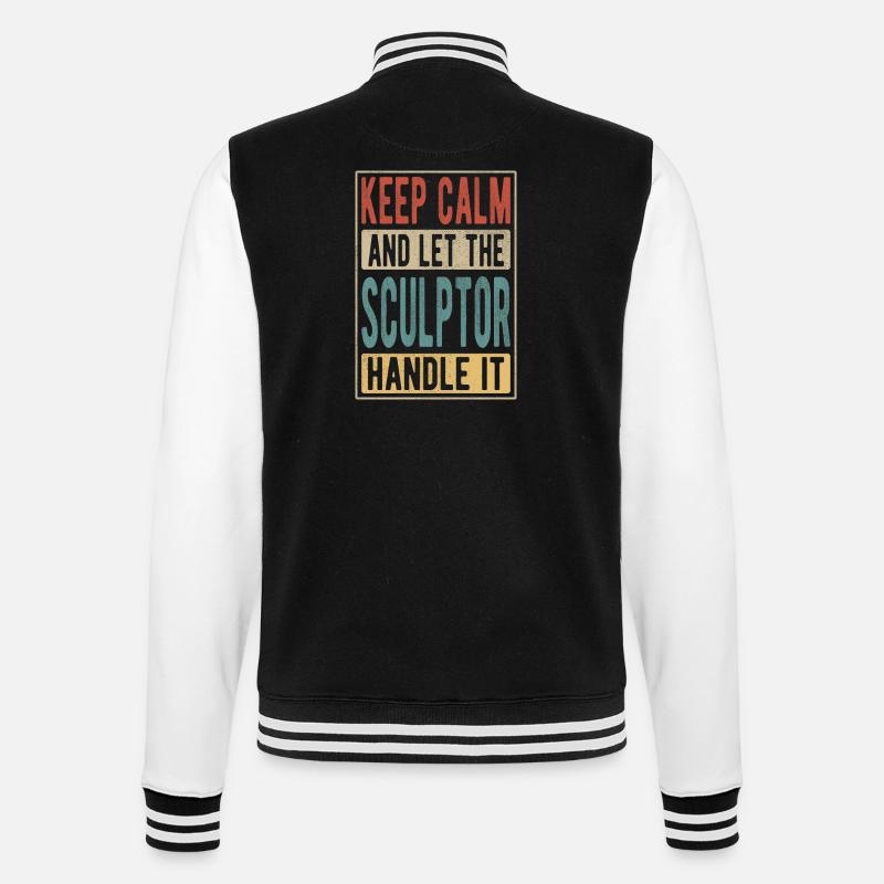 Bildhauer Retro Geschenk - College-Sweatjacke - Schwarz/Weiß
