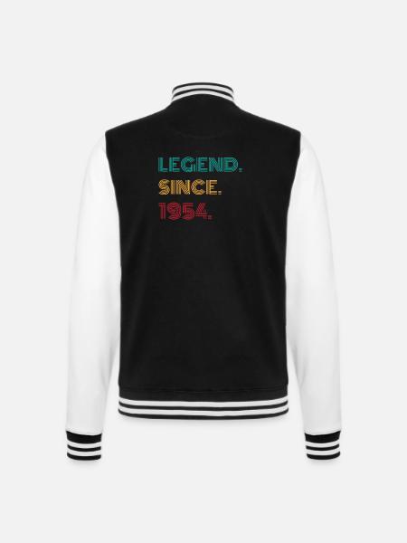 Legendär seit 1954 Vintage Geburtstag Geschenk - College-Sweatjacke - Schwarz/Weiß