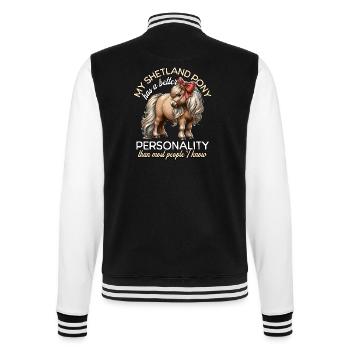 Cavalier de poney Shetland - Veste Teddy - noir/blanc - Dos - Marisol (170cm)