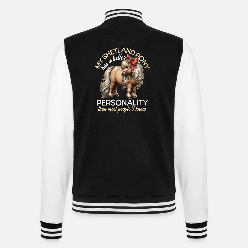 Cavalier de poney Shetland - Veste Teddy - noir/blanc