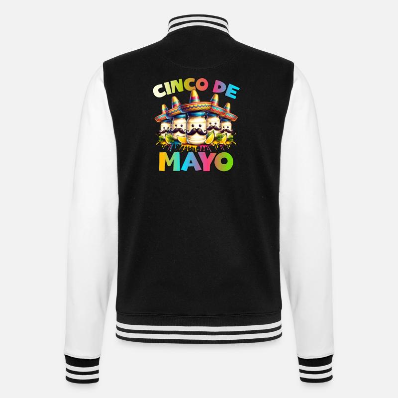 Cinco De Mayo Mayonnaise - College-Sweatjacke - Schwarz/Weiß