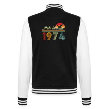 1974 Vintage Retro Geburtstagsgeschenk - College-Sweatjacke - Schwarz/Weiß - Hinten - Marisol (170cm)