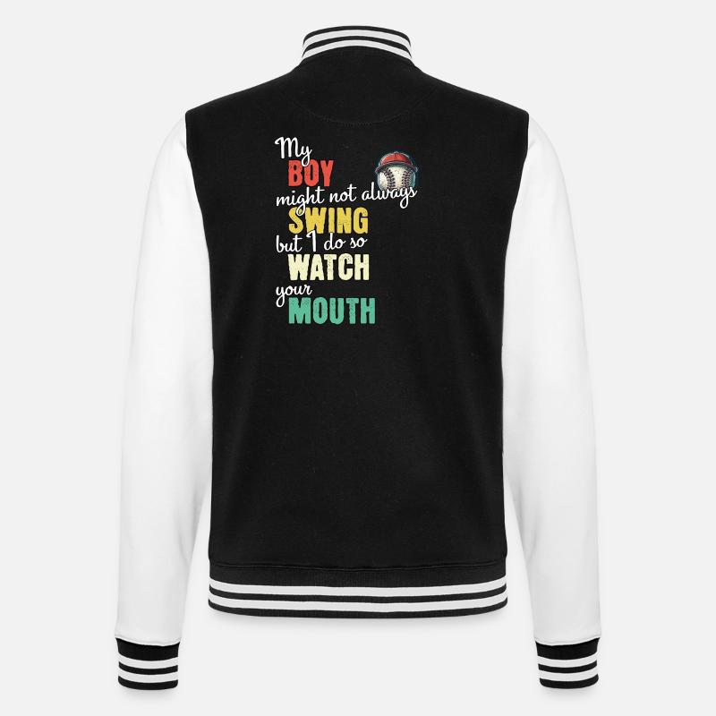 Baseball - College-Sweatjacke - Schwarz/Weiß