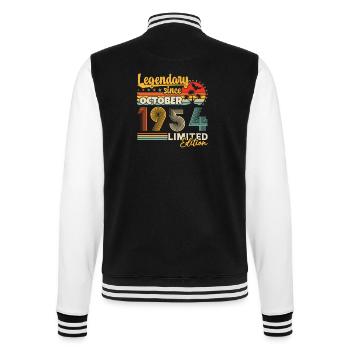 Octobre 1954 Vintage Anniversaire Rétro Cadeau - Veste Teddy - noir/blanc - Dos - Marisol (170cm)