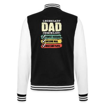 Papa Joueur de cartes Fête des pères - Veste Teddy - noir/blanc - Dos - Marisol (170cm)
